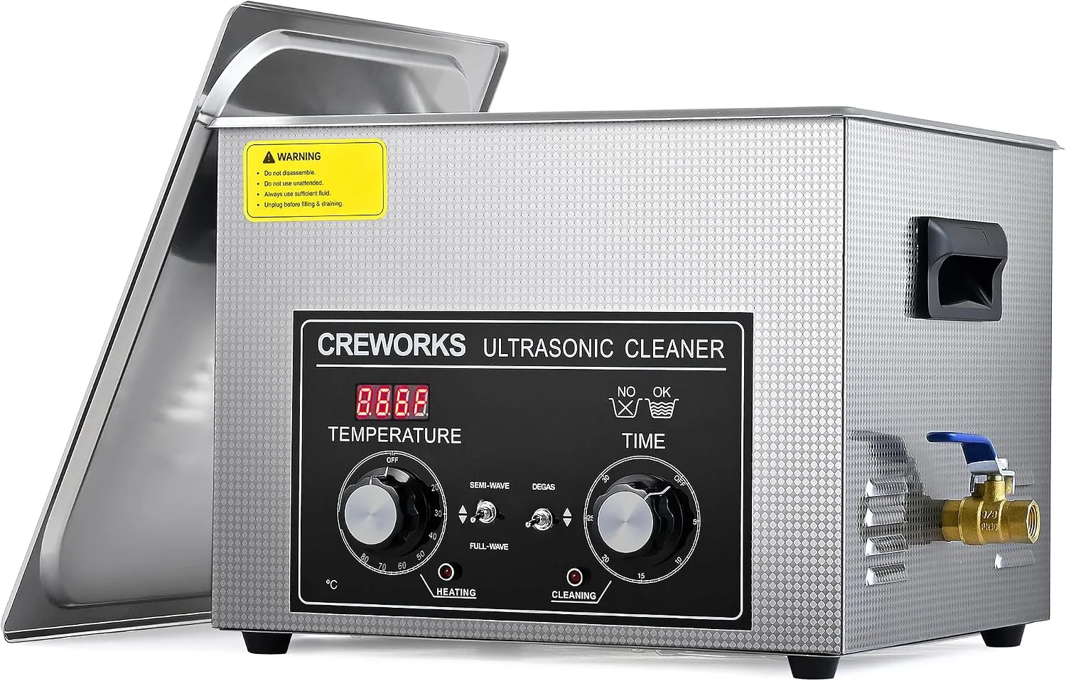 Our CREWORKS 15 litre ultrasonic cleaner with heater and timer